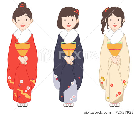 帶有鞦韆袖微笑皮草的女人(無線條) 帶有鞦韆袖微笑皮草的女人(無線條) 72537925