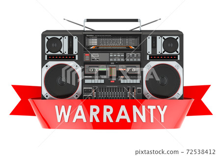 Boombox warranty concept. 3D rendering 72538412