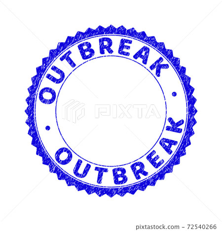 Grunge OUTBREAK Scratched Round Rosette Stamp Seal Grunge OUTBREAK Scratched Round Rosette Stamp Seal 72540266