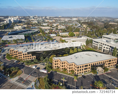 Aerial view of UTC, University City large residential and commercial, San Diego 72540714