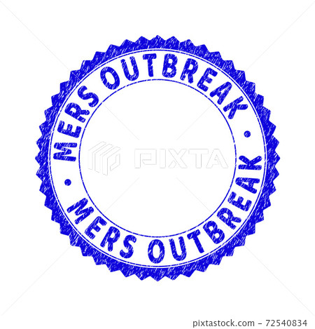 Grunge MERS OUTBREAK Scratched Round Rosette... - Stock Illustration ...