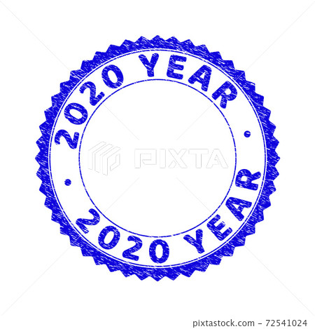 Grunge 2020 YEAR Textured Round Rosette Stamp 72541024