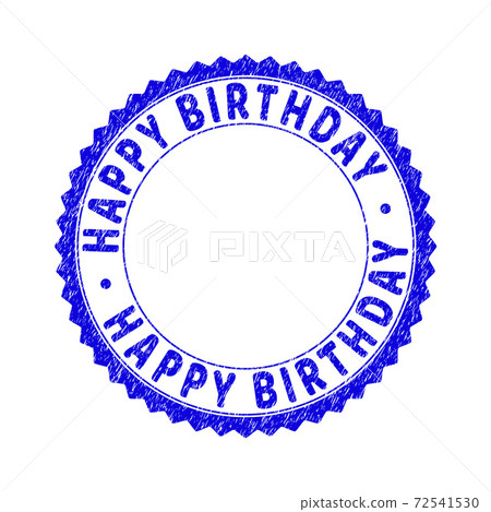 Grunge HAPPY BIRTHDAY Textured Round Rosette Stamp Grunge HAPPY BIRTHDAY Textured Round Rosette Stamp 72541530
