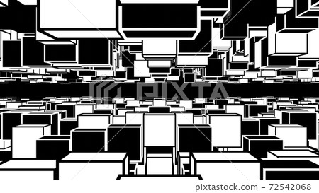 具有黑白方塊，簡單粒子的摘要[其他版本] 72542068