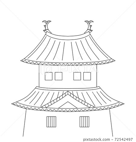 Japanese castle (line art) Japanese castle (line art) 72542497