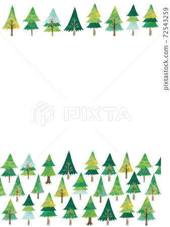 Watercolor style Scandinavian tree frame (upper and lower) vertical 72543259