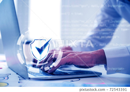 Protection network security computer and safe your data concept 72543391