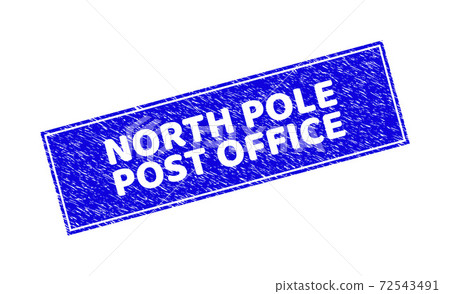Grunge NORTH POLE POST OFFICE Scratched Rectangle Stamp Grunge NORTH POLE POST OFFICE Scratched Rectangle Stamp 72543491