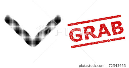 Textured Grab Stamp and Halftone Dotted Direction Down 72543633