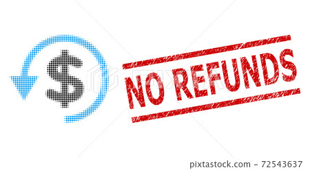 Scratched No Refunds Stamp and Halftone Dotted Chargeback Scratched No Refunds Stamp and Halftone Dotted Chargeback 72543637