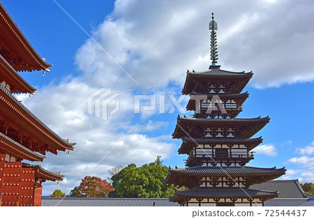 奈良藥師寺的秋葉 72544437