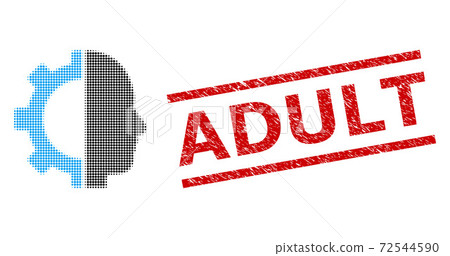 Distress Adult Seal Stamp and Halftone Dotted Cyborg Gear Distress Adult Seal Stamp and Halftone Dotted Cyborg Gear 72544590