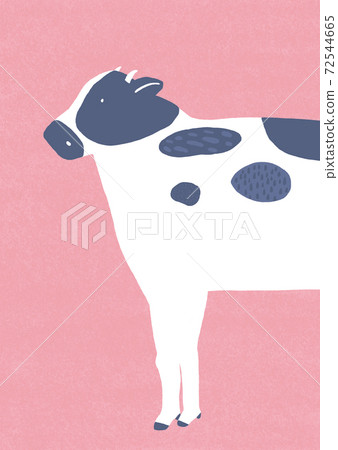 New Year's card 2021-cow illustration 72544665
