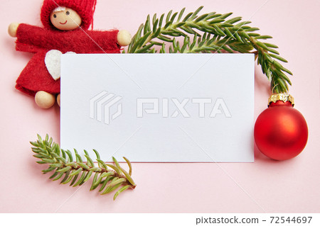 New year greeting card on the rose background New year greeting card on the rose background 72544697