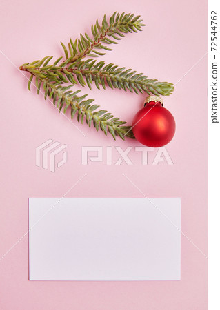 New year greeting card on the rose background New year greeting card on the rose background 72544762