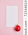 New year greeting card on the rose background 72544810