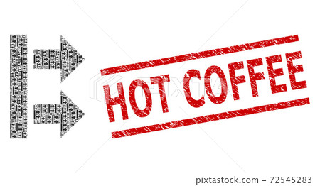 Bring Right Recursive Mosaic of Bring Right Items and Distress Hot Coffee Stamp 72545283