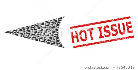 Arrowhead Left Recursive Composition of Arrowhead Left Icons and Scratched Hot Issue Seal Arrowhead Left Recursive Composition of Arrowhead Left Icons and Scratched Hot Issue Seal 72545312