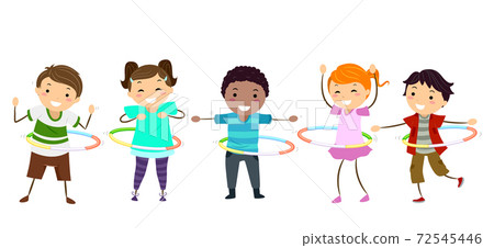 Stickman Kids Hula Hoop Illustration 72545446