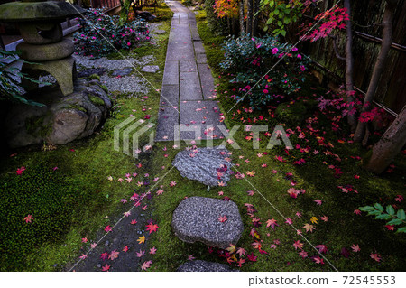 Mountain view garden of Nagamachi samurai residence in early winter 72545553