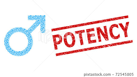 Male Symbol Fractal Composition of Male Symbol Items and Scratched Potency Seal Stamp 72545805