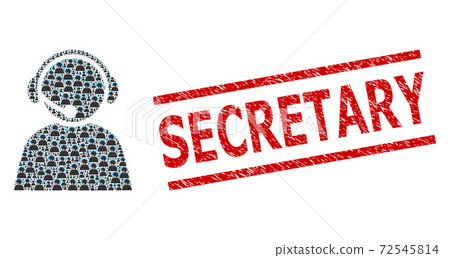 Call Center Operator Fractal Mosaic of Call... - Stock Illustration ...