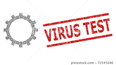 Gear Recursive Mosaic of Gear Items and Distress Virus Test Stamp 72545846