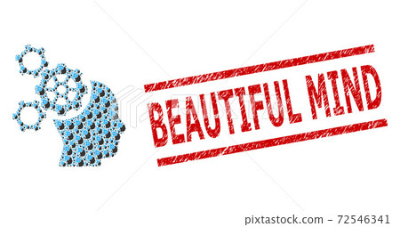 Brain Mechanics Recursive Collage of Brain... - Stock Illustration ...