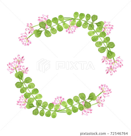 Watercolor astragalus flower wreath 72546764