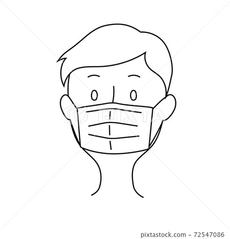 一名男子戴著醫用口罩的插圖（衛生/預防傳染病） 72547086