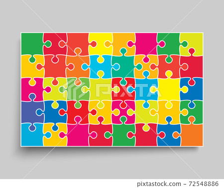Vector background made color pieces puzzle jigsaw - Stock Illustration ...