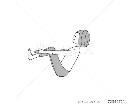 瑜伽船姿勢 72549721