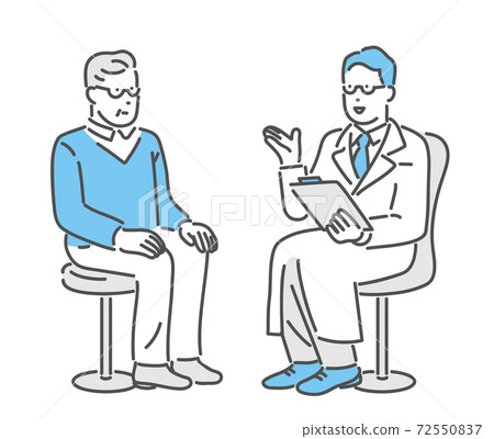 向老人解釋的醫生的例證材料 向老人解釋的醫生的例證材料 72550837