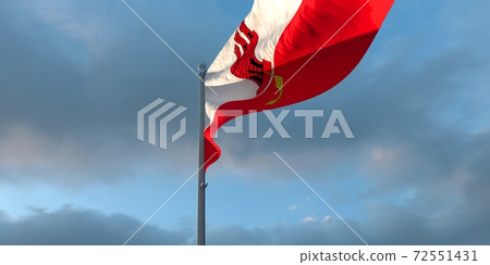3d rendering of the national flag of the Gibraltar 72551431