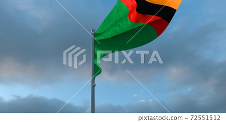 3d rendering of the national flag of the Zambia 3d rendering of the national flag of the Zambia 72551512