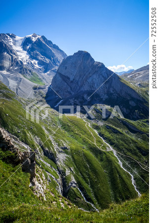 Grande Casse Alpine glacier landscape in French alps. Grande Casse Alpine glacier landscape in French alps. 72552508