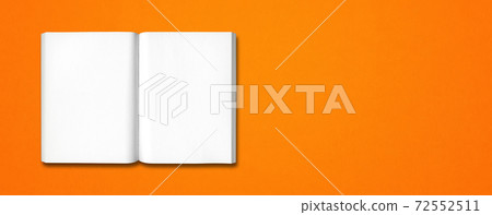 Open book isolated on orange banner Open book isolated on orange banner 72552511