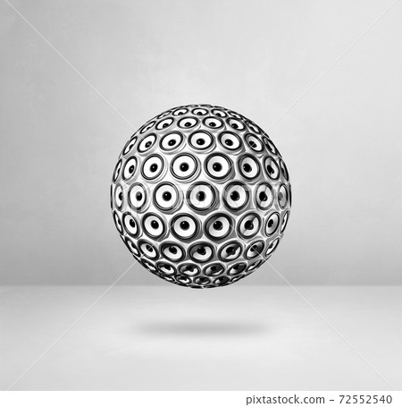 Speakers sphere on a blank studio background Speakers sphere on a blank studio background 72552540