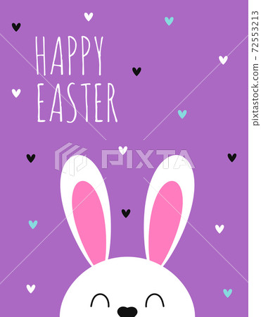 greeting illustration with cute easter bunny isolated greeting illustration with cute easter bunny isolated 72553213