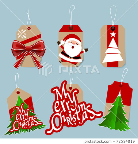Christmas Sale Tags and Clearance Tags. Festive christmas design. Vector illustration. 72554819