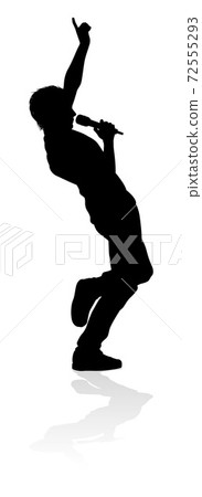 Singer Pop Country or Rock Star Silhouette 72555293