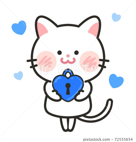 貓愛情人節白色情人節插畫素材 貓愛情人節白色情人節插畫素材 72555654