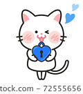 貓愛情人節白色情人節插畫素材 72555656