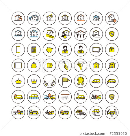 Simple Icon Set: Home and Car Insurance Simple Icon Set: Home and Car Insurance 72555950