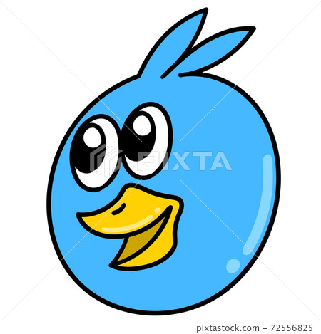 happy smiling duck head emoticon doodle kawaii. doodle icon image 72556825