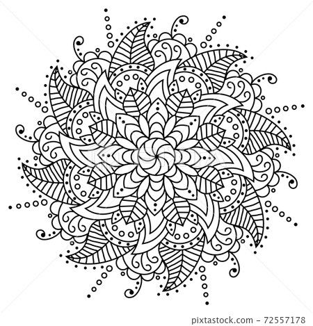flower Mandala. decorative elements. Coloring book page 72557178