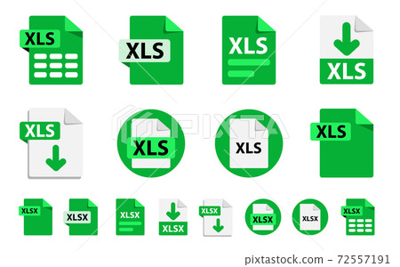 File format extensions icons. Collection of vector icons. 72557191