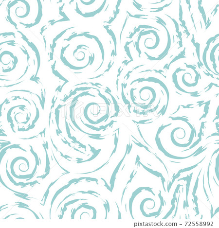 Seamless vector pattern of spirals of torn lines and corners of turquoise color isolated on white background.Texture of waves and curls. Seamless vector pattern of spirals of torn lines and corners of turquoise color isolated on white background.Texture of waves and curls. 72558992