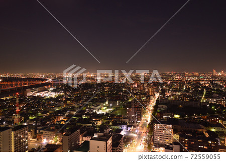Night view of Arakawa and Saitama seen from Tower Hall Funabori 72559055