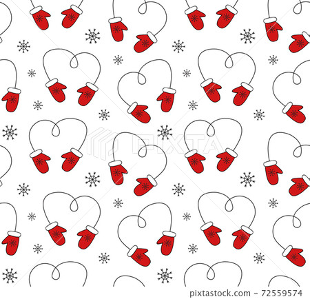 Vector seamless pattern of sketch mittens Vector seamless pattern of sketch mittens 72559574